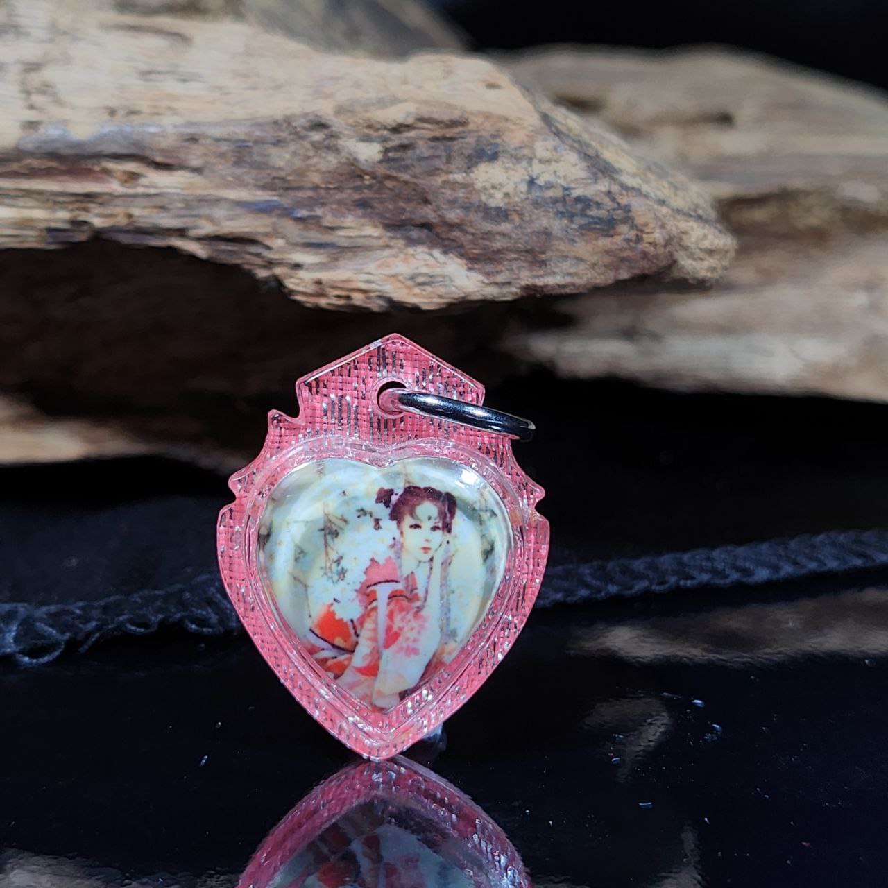 Jin Thai Fo Pai - ARCHAN GONG啊赞公迷你心形九尾狐仙（粉银亚克力防水壳）